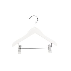 100 stk Baby b�jle i tr� med clips 28cm, Hvid