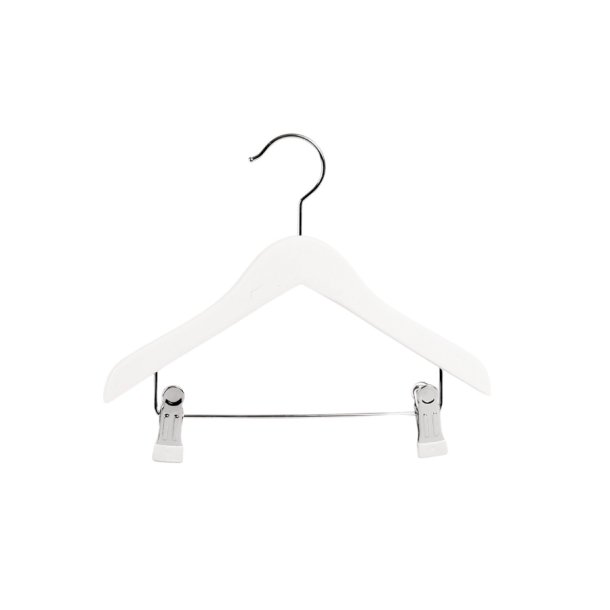 100 stk Baby b�jle i tr� med clips 28cm, Hvid