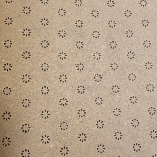Gavepapir to-sidet sort/brun m/prikker, 50cm x 100m