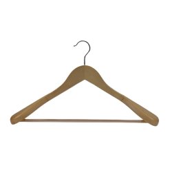 24 pcs Wooden suit hanger 45cm with broad ends &amp; bar
