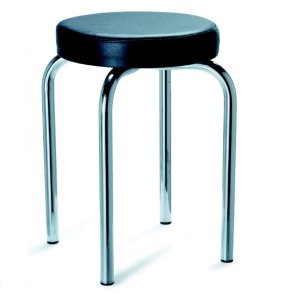 Taburet til pr�verummet sort/chrom