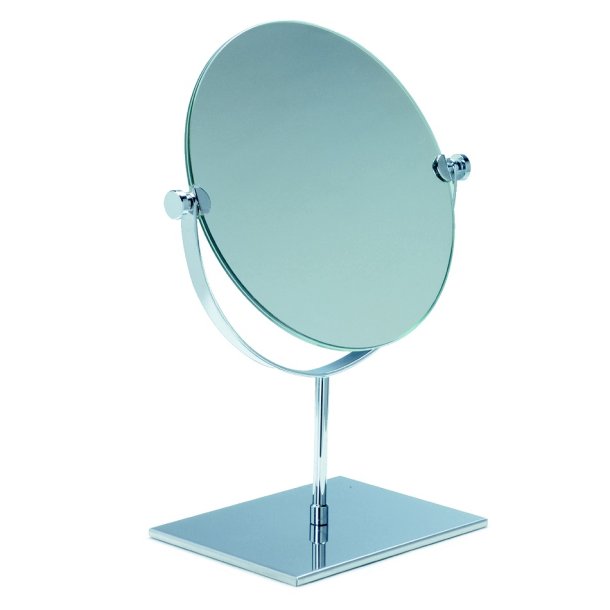 Rundt spejl p fod 29cm, dobbeltsidet