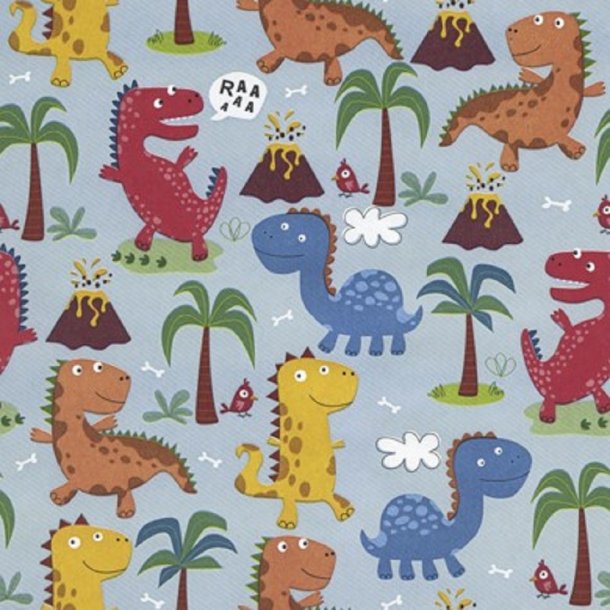 Gavepapir Dinosaurer 50cm bred, 200 METER PR RULLE