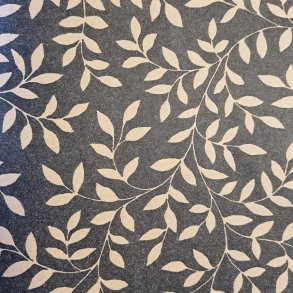 Gift wrap, brown kraft w/Leaves, 50cm x 100m