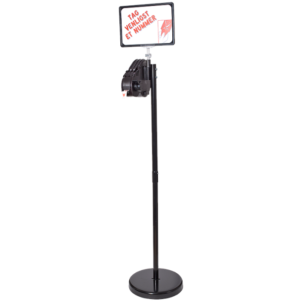 Gulvstander i sort metal til Knummer dispenser