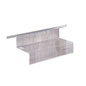 Skohylde i acryl til rillepanel/slatwall