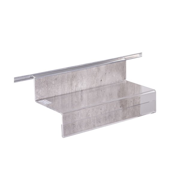 Skohylde i acryl til rillepanel/slatwall